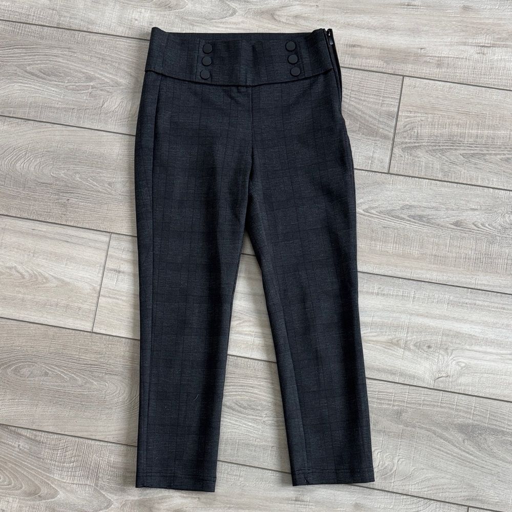 Zara TRAFALUC Legging Collection Charcoal High-Waisted Cropped Pants, Small